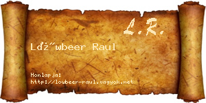 Löwbeer Raul névjegykártya